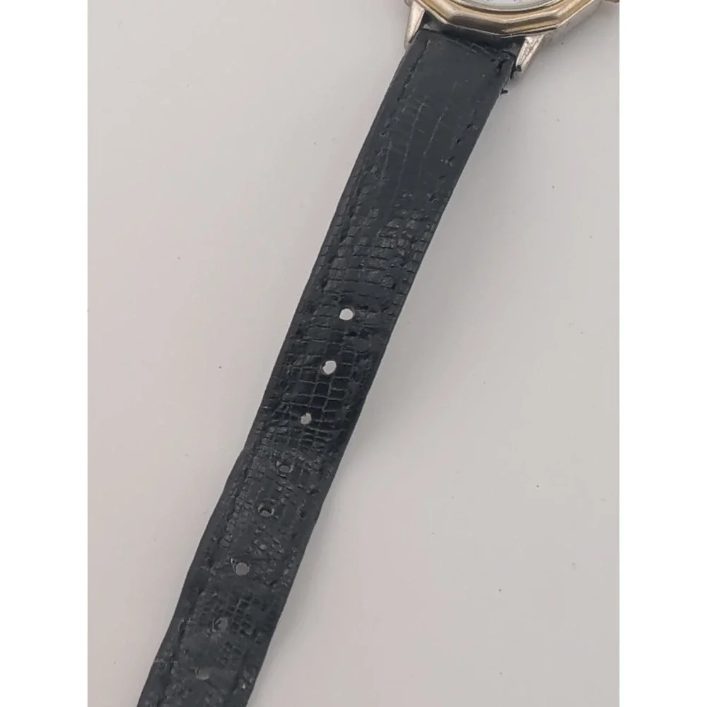 Vintage Gitano Women's Watch 26mm Case Black Leather Band- New Battery